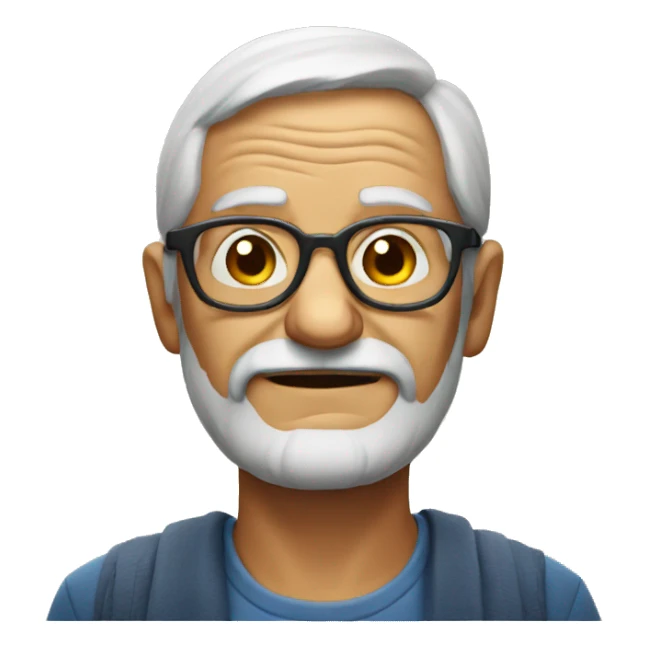 old man with glasses portrait sticker