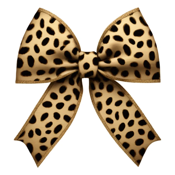 Leopard print bow sticker