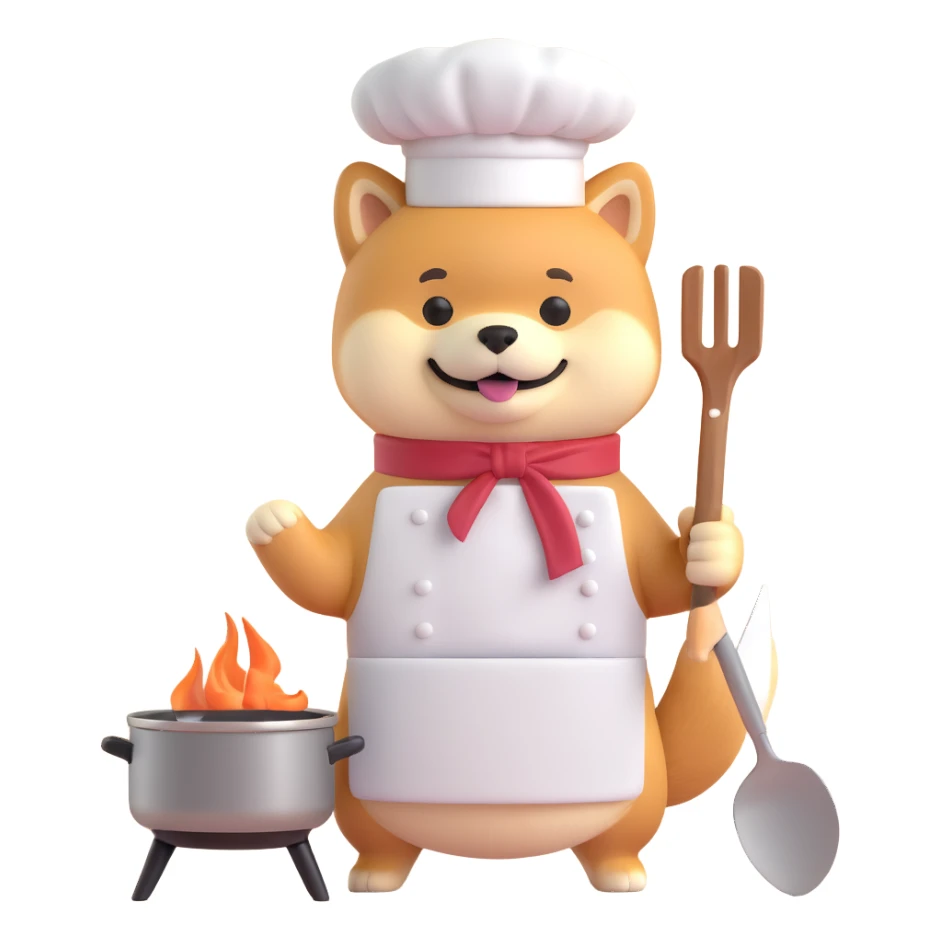 shiba inu cooking sticker