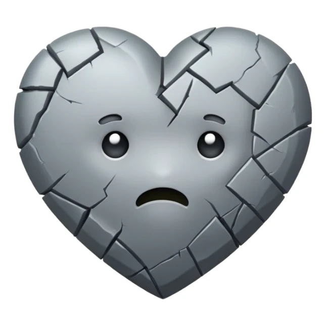 Broken grey heart  sticker
