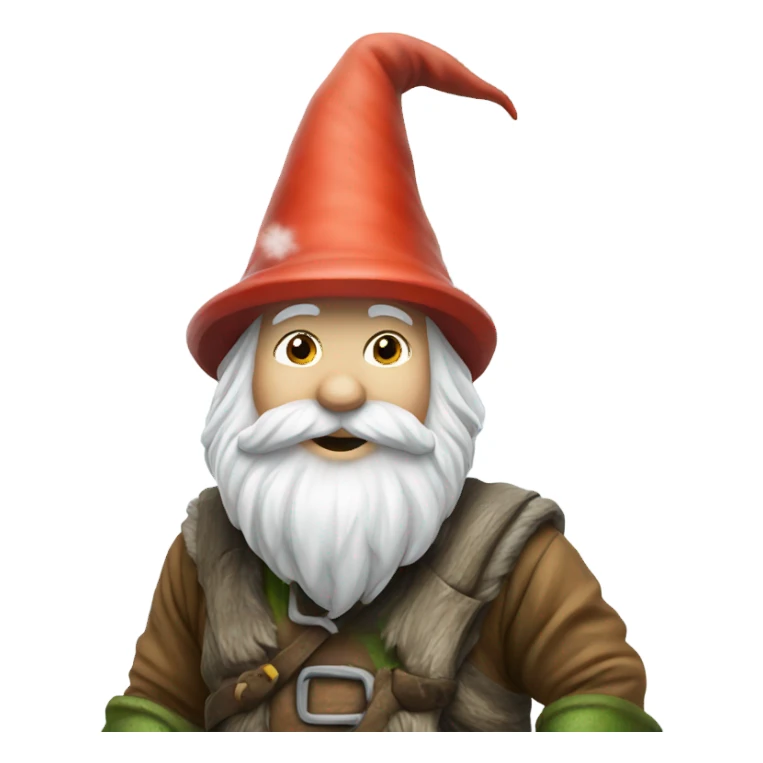Gnome in the forest with snow sticker