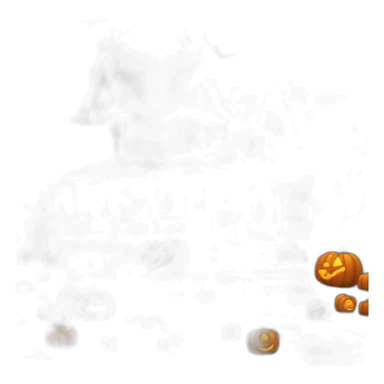 halloween mansion with pumpkins around sticker