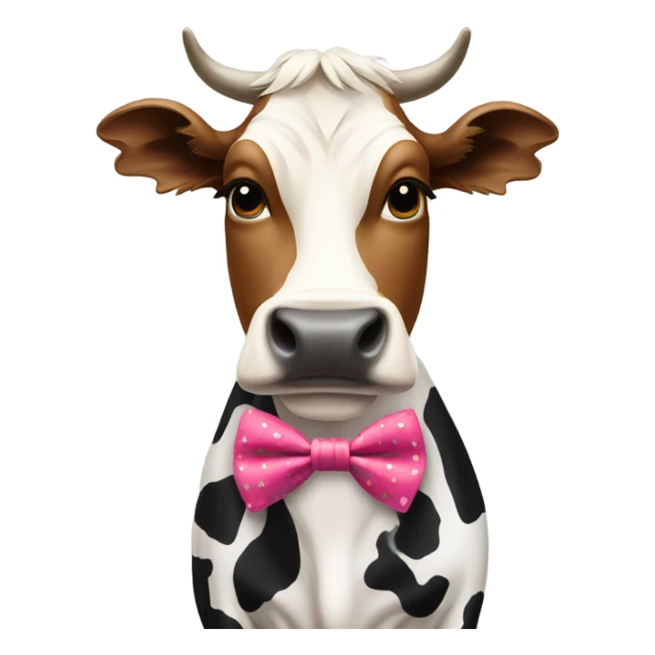 Cow wearing bow tie sticker