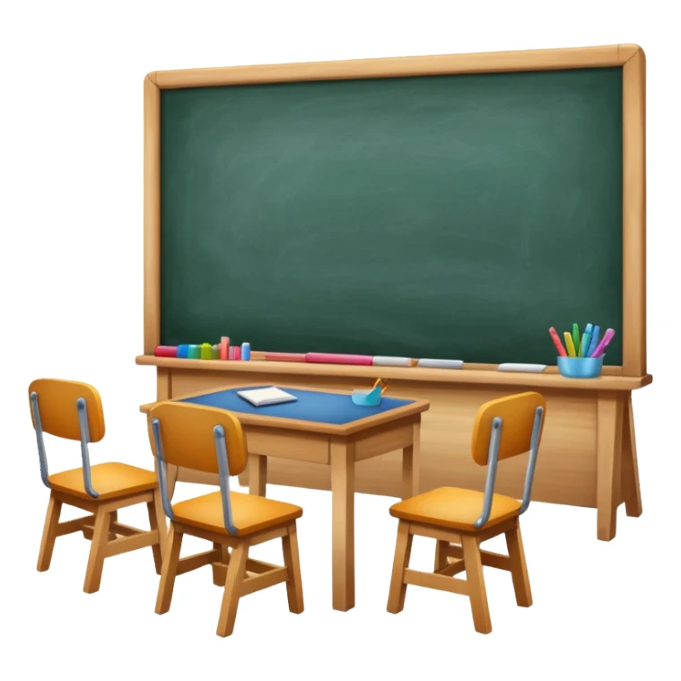 a classroom with a large blackboard sticker