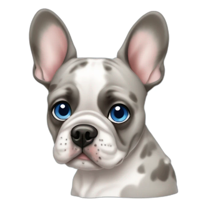 merle frenchie with one blue eye sticker