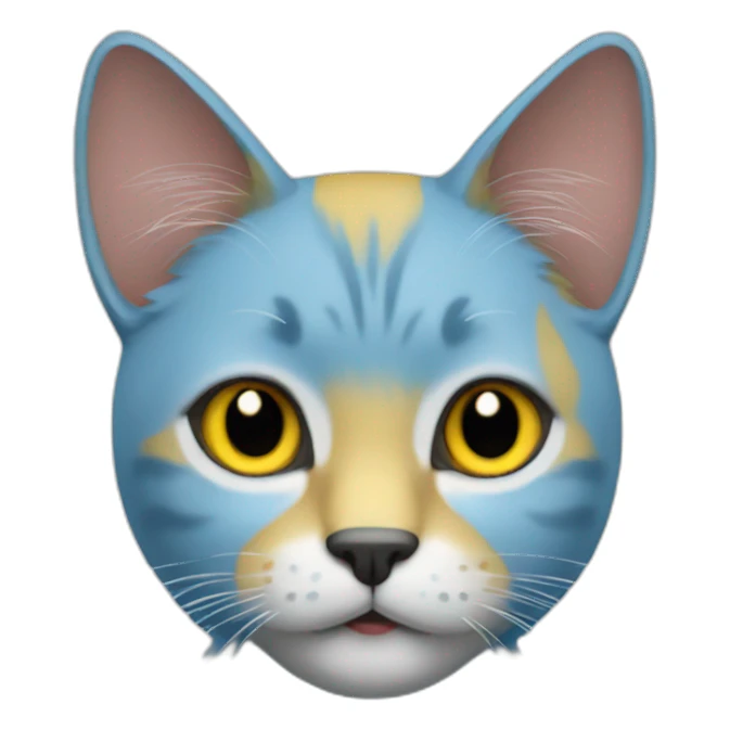 yellow hair blue cat sticker