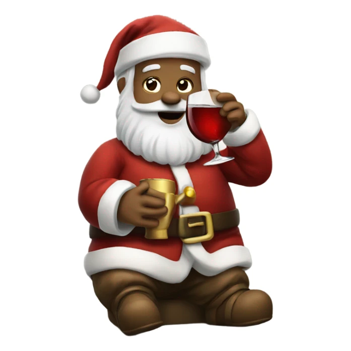 Santa Clause drinking wine sticker