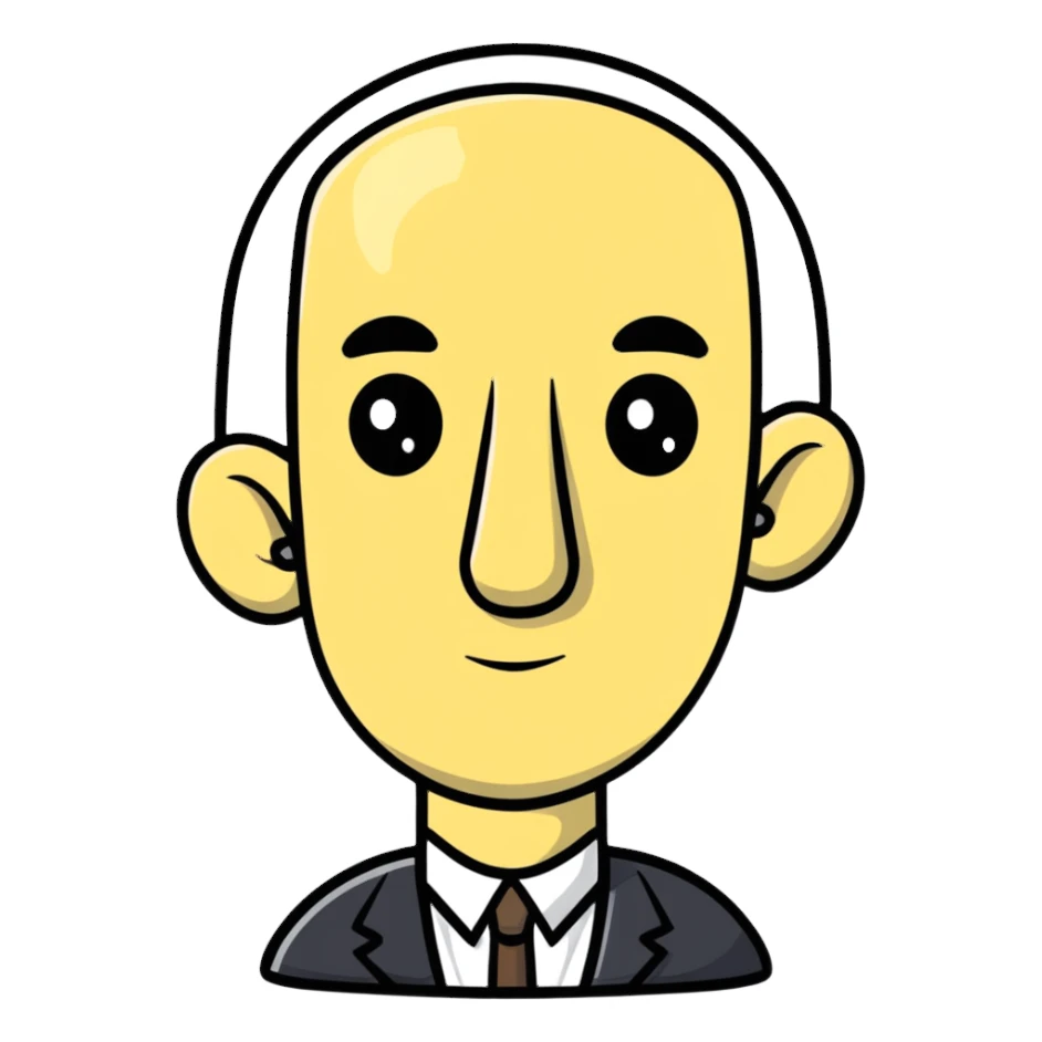 man with rectangle shaped head and big nose sticker