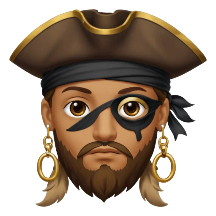 Eye patch pirate with earring, one eye covered
 sticker