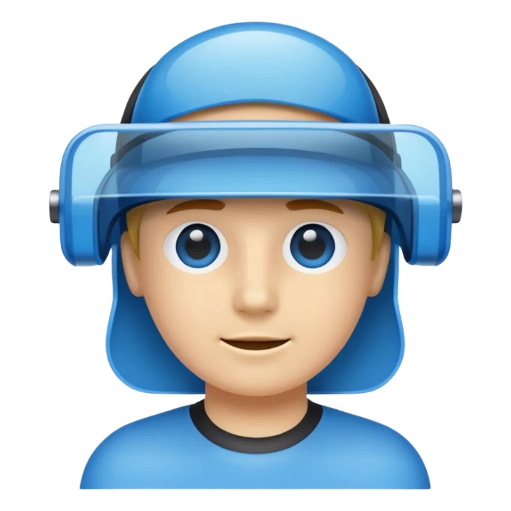 a blue rectangle labeled "visor" sticker