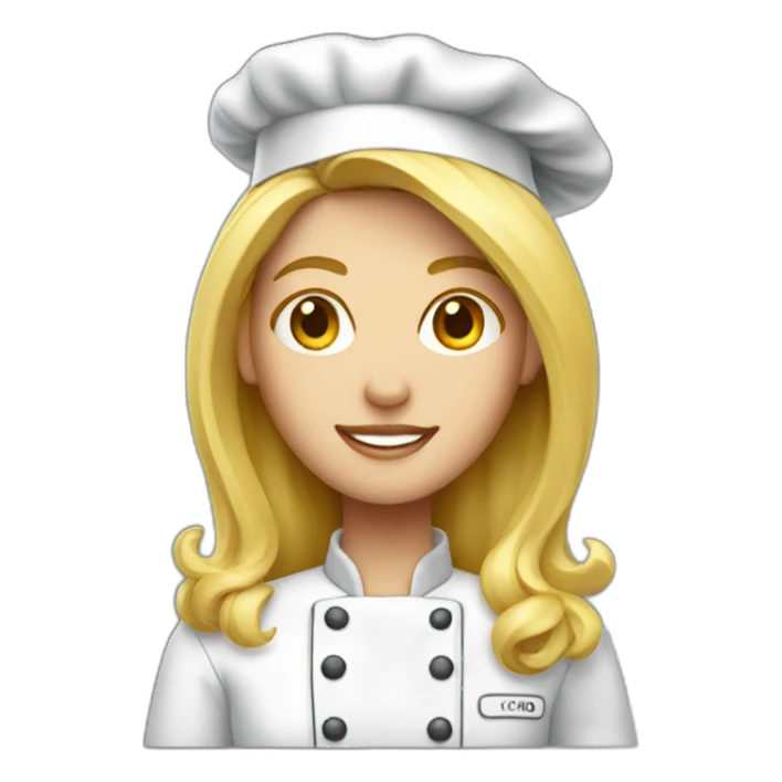 chef lady with long blond hair sticker