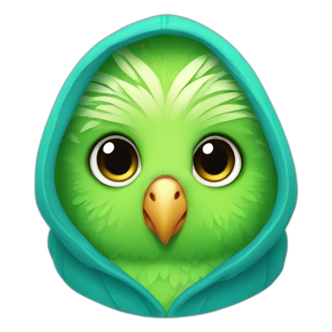 Parakeet wearing a hoodie sticker