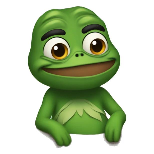 a Pepe sits under a tree  sticker