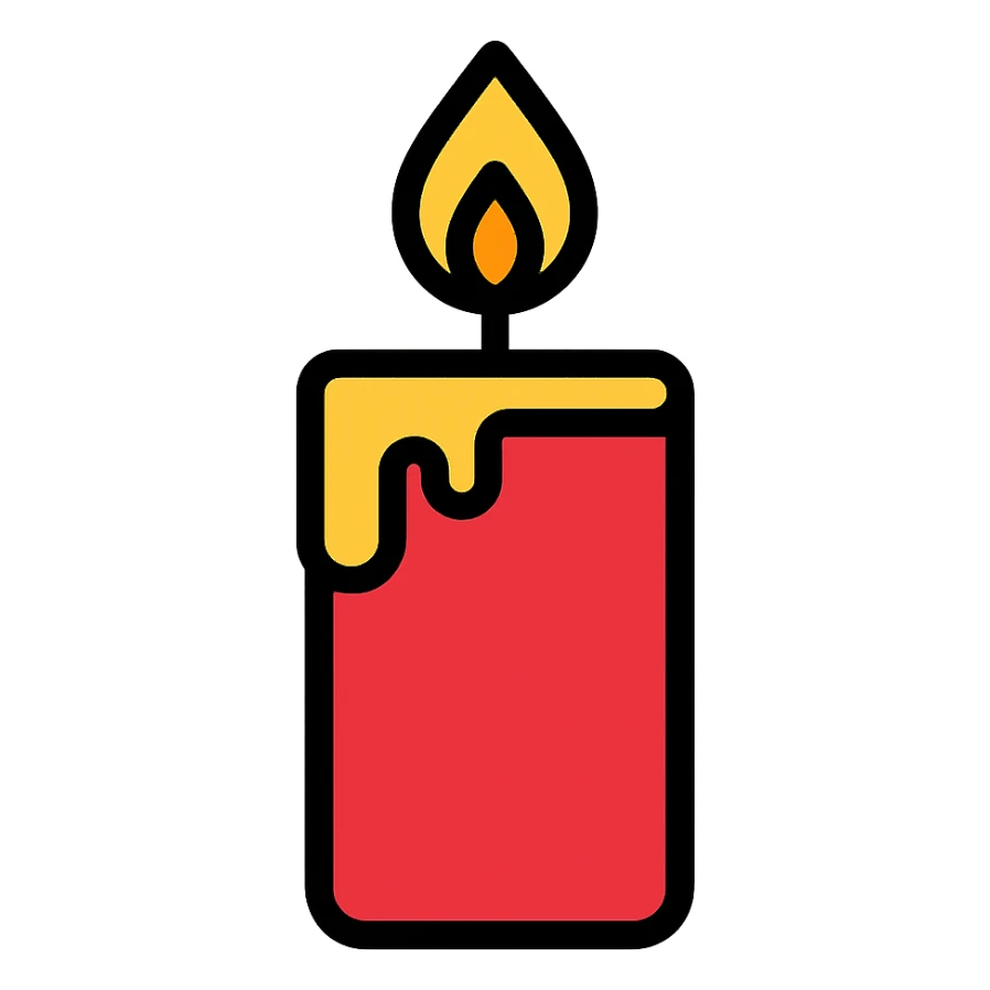 red candle sticker
