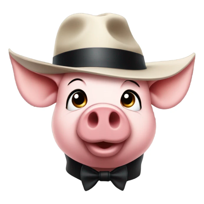 pig secret agent fedora sticker