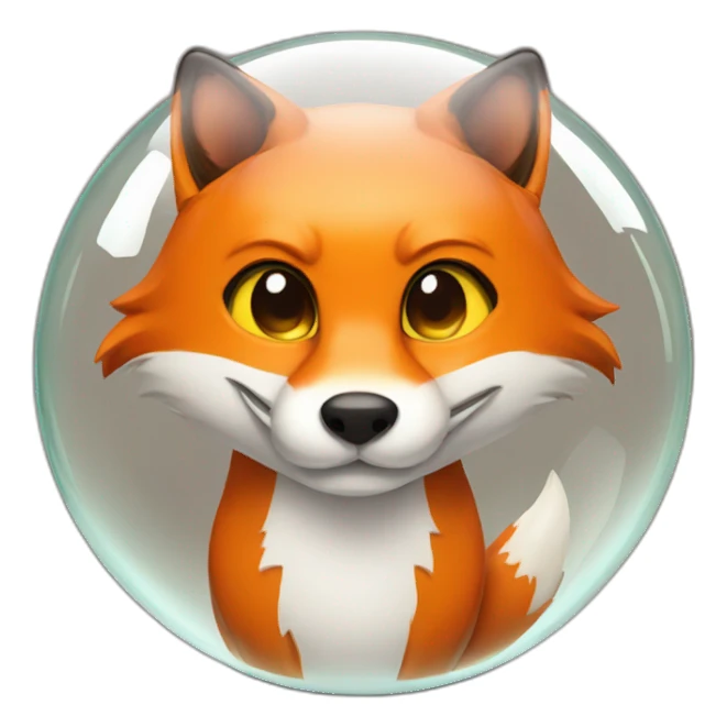 fox in a glass globe sticker