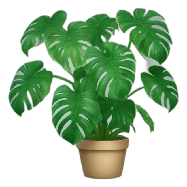 Monstera plant taking a photo sticker