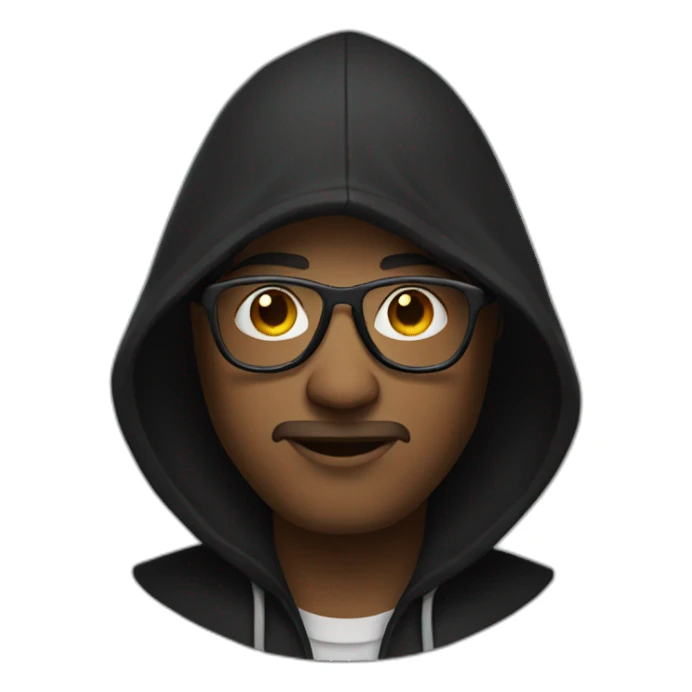 dude with black hood and glasses sticker