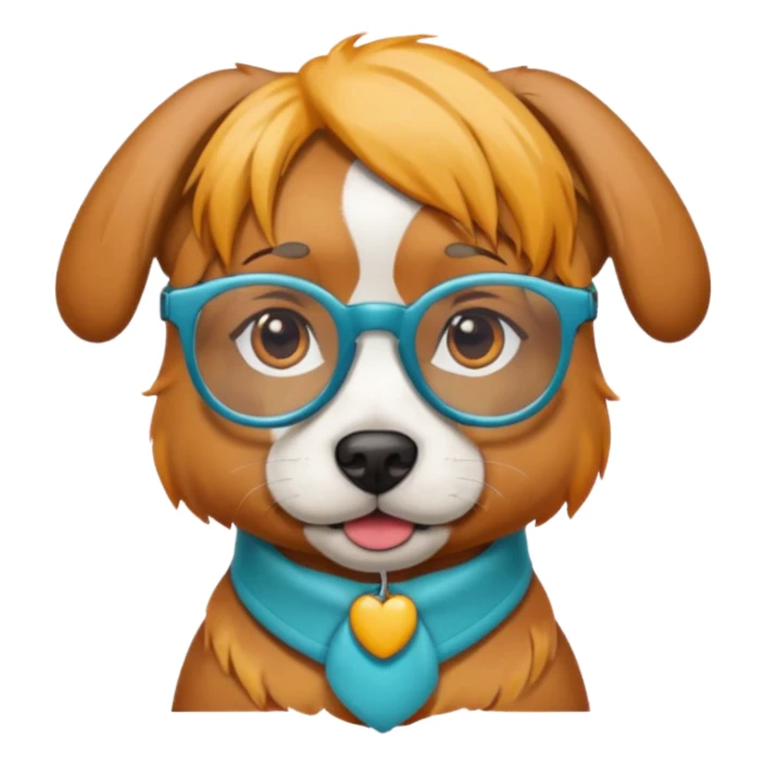 dog with colored hair and spectacles sticker