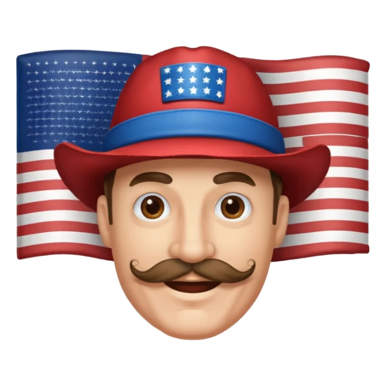 smiling redneck guy with american hat sticker