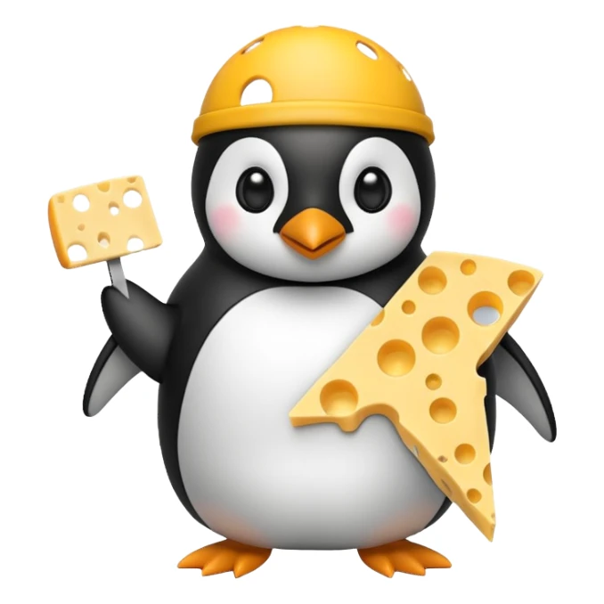 penguin with chese costume sticker