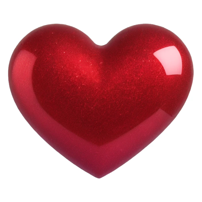 Dark red sparkly heart sticker