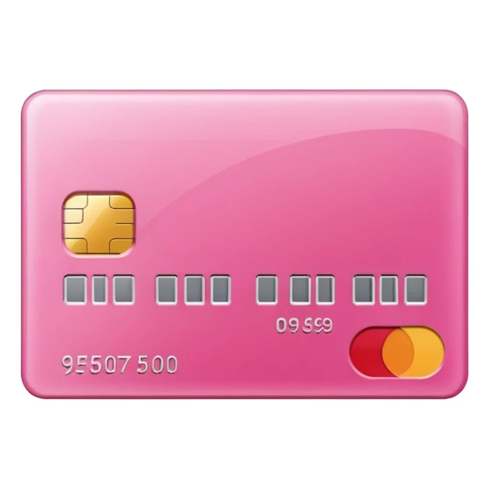 Pink credit card sticker