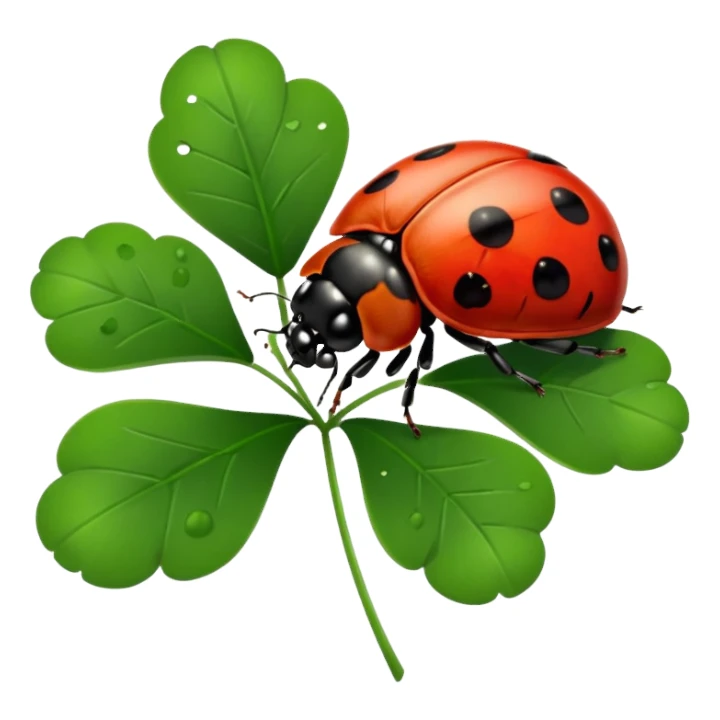 Ladybug on clover sticker
