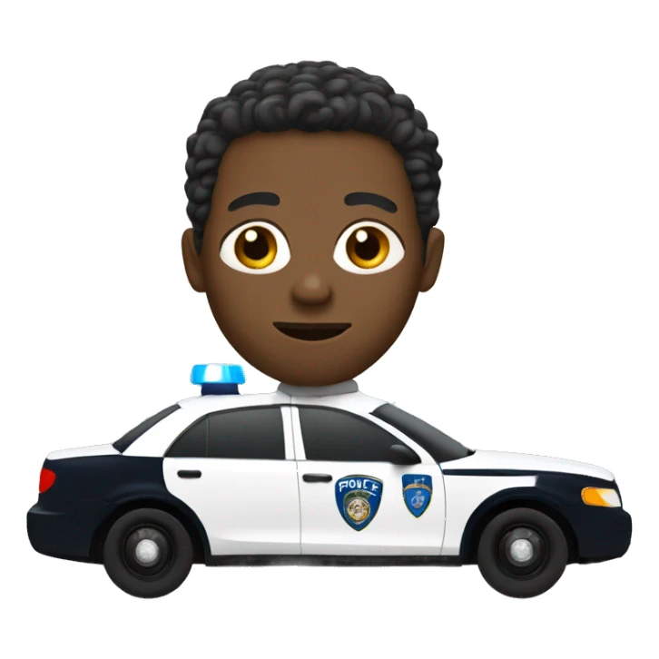 black man in police car sticker