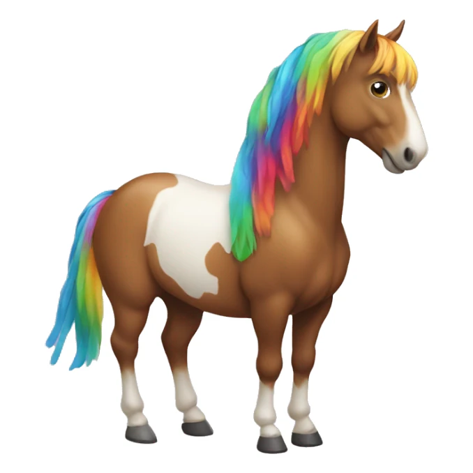 Horse with colorful tail  sticker