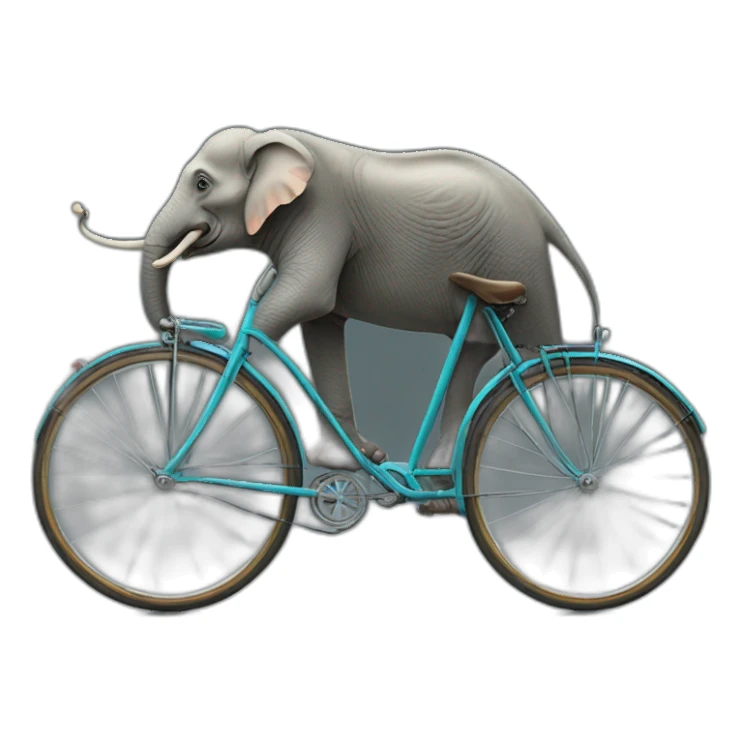 Elephant et velo sticker