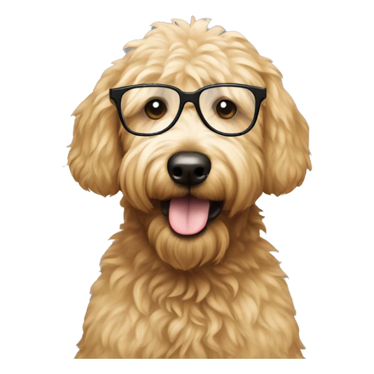 Golden doodle wearing glasses sticker