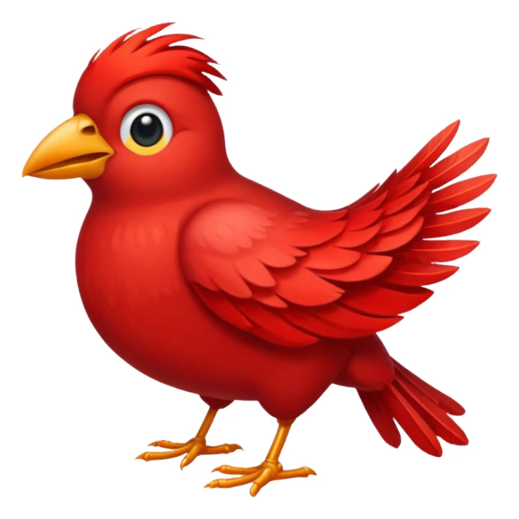 bird in red  sticker
