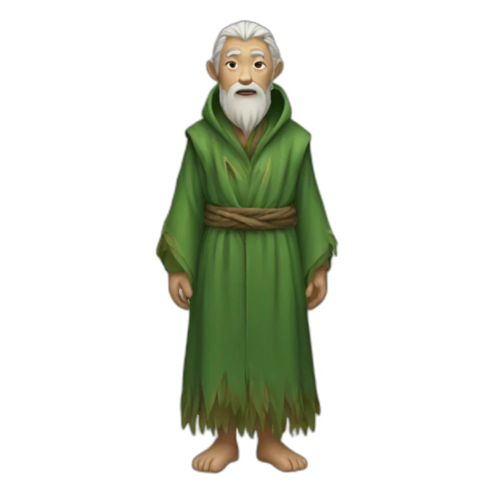 old human druid green robe sticker