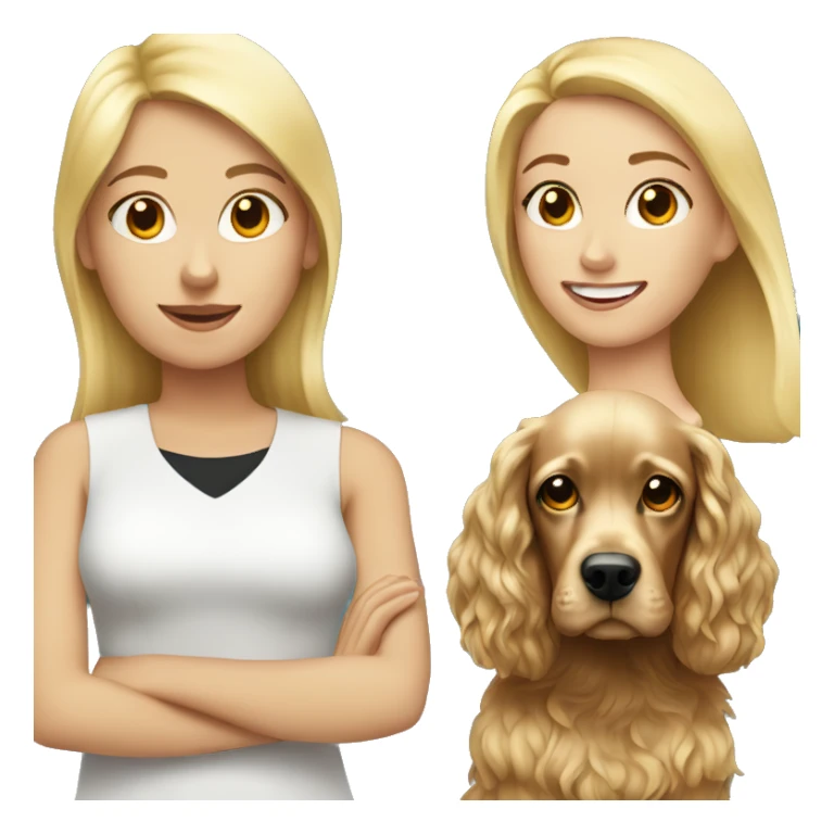 blonde girl with  cocker spaniel sticker
