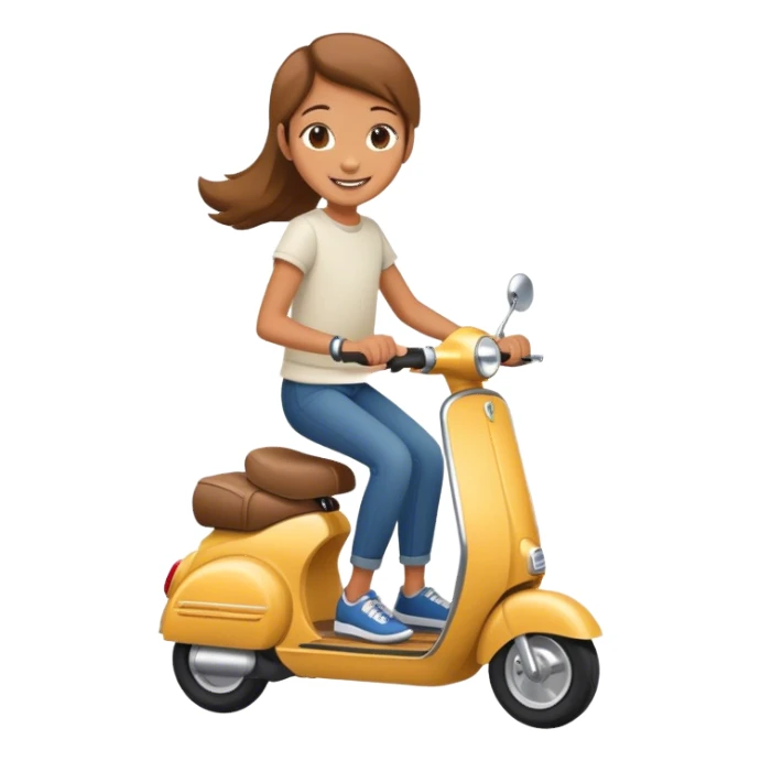 riding a scooter sticker