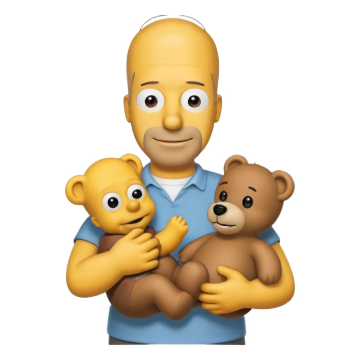 homer simpson with a bear sticker