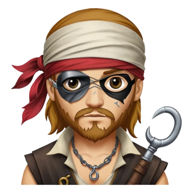 pirate with eye patch and hook hand sticker
