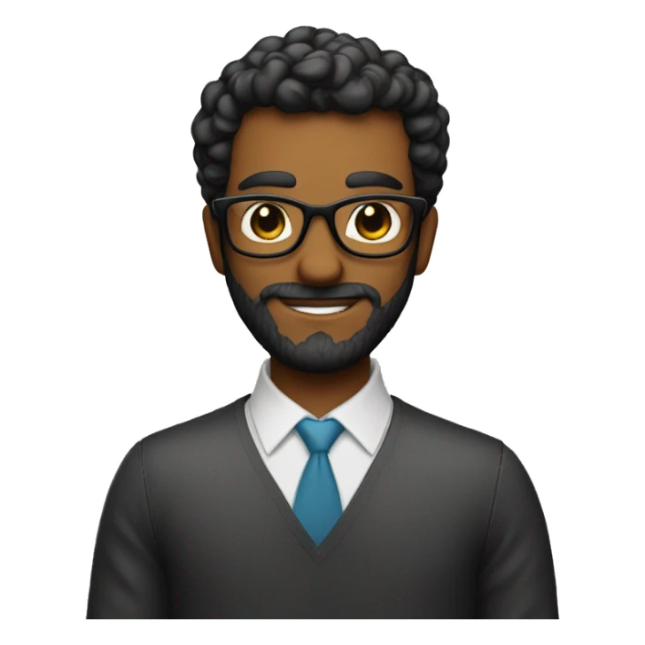 homem com  barba pretos com boina e óculos nerd. sticker