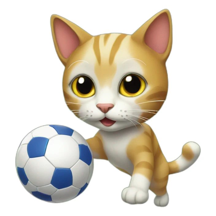 Cat playing soccer sticker