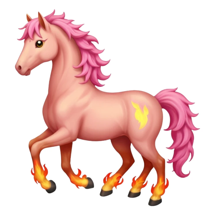 light pink fire horse  sticker