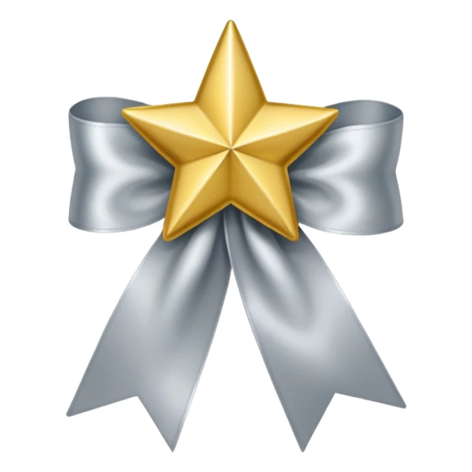 Silver ribbon with gold star. sticker