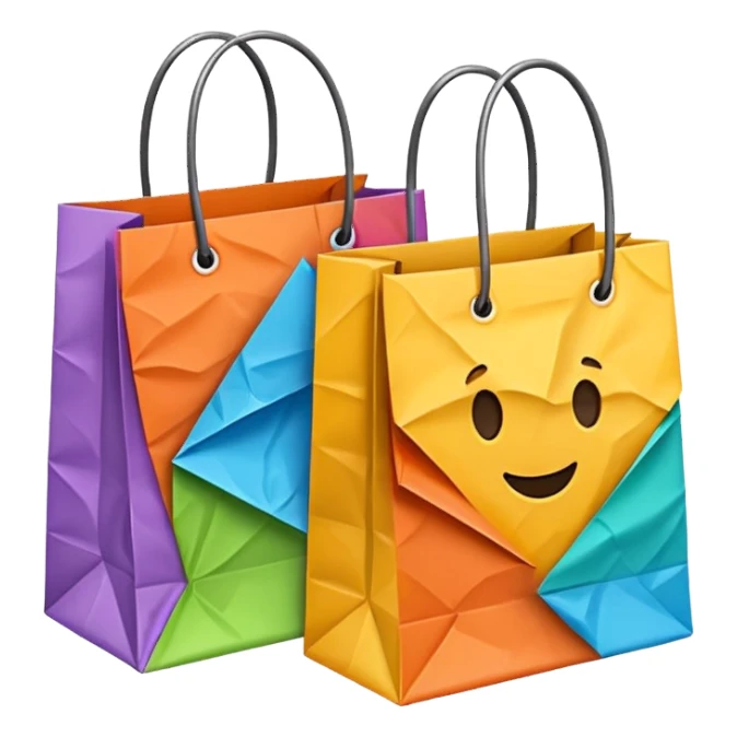 2 beautiful shopping bag sticker