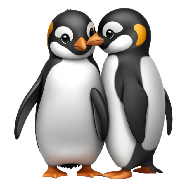 Two penguins hugging each other sticker