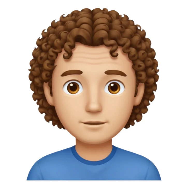curly haired blue shirt man sticker