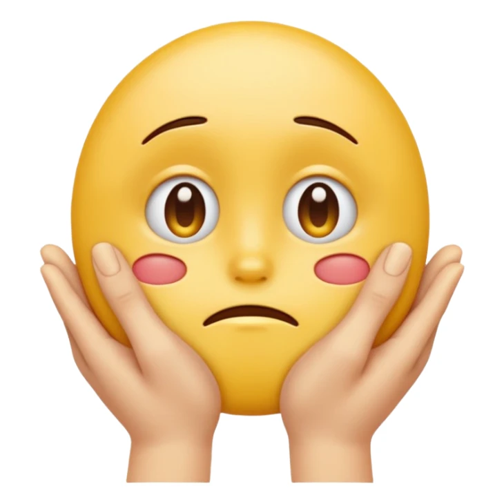 hands caressing sad emojis face sticker