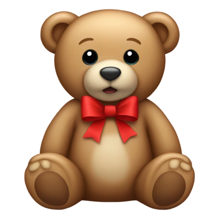 Light brown teddy bear with red bow  sticker