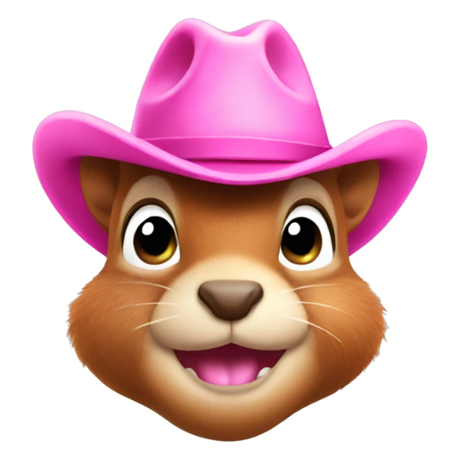 squirrel with a pink cowboy hat sticker