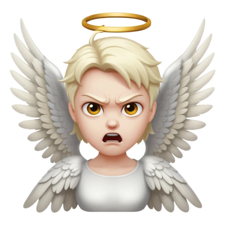 Angry angel sticker