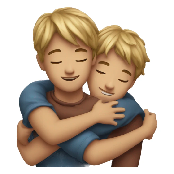 two boys hugging sticker